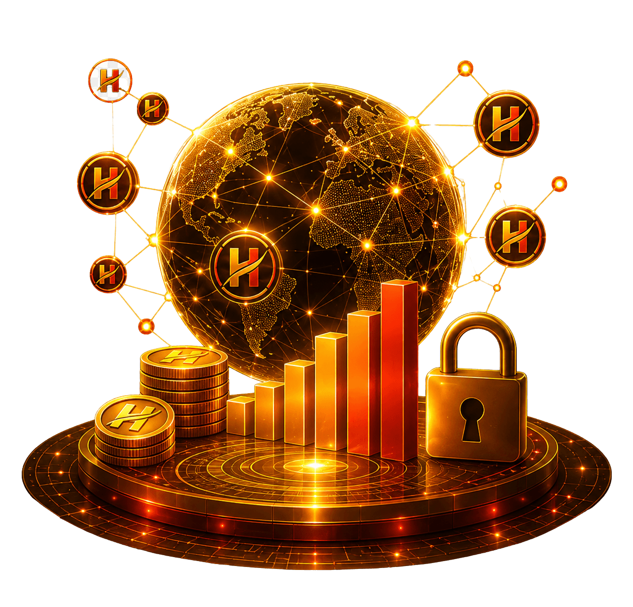 HYPA Token gold coin profile